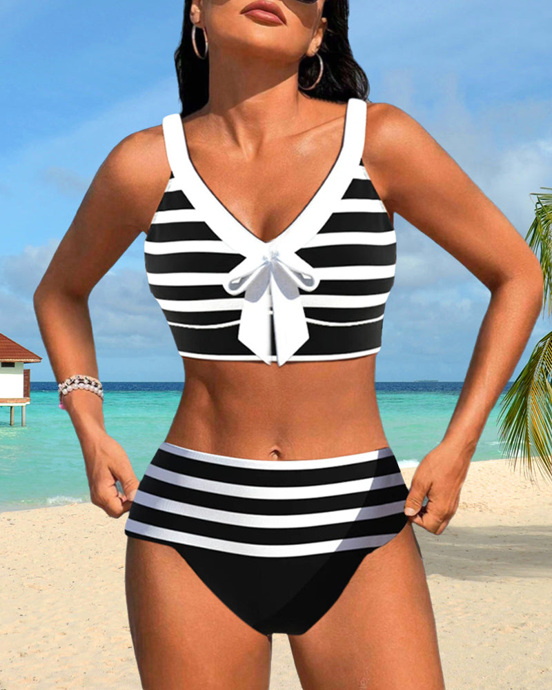 Silvia l Vysoké pásové bikiny s pruhmi