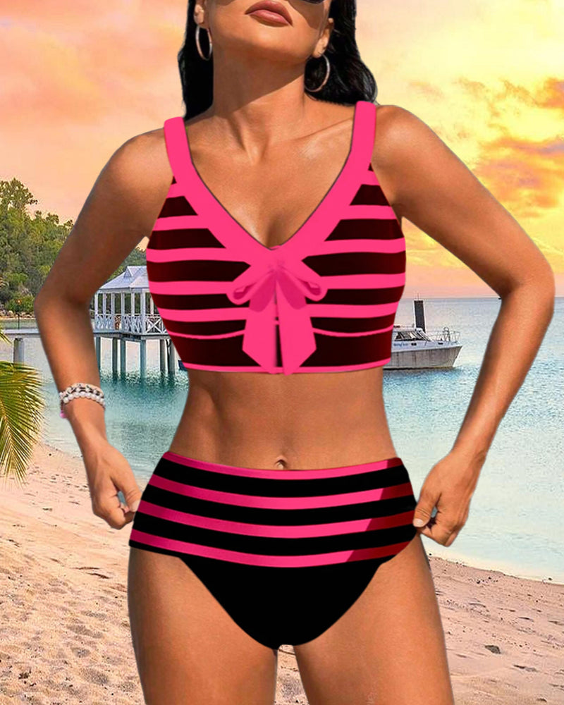 Silvia l Vysoké pásové bikiny s pruhmi