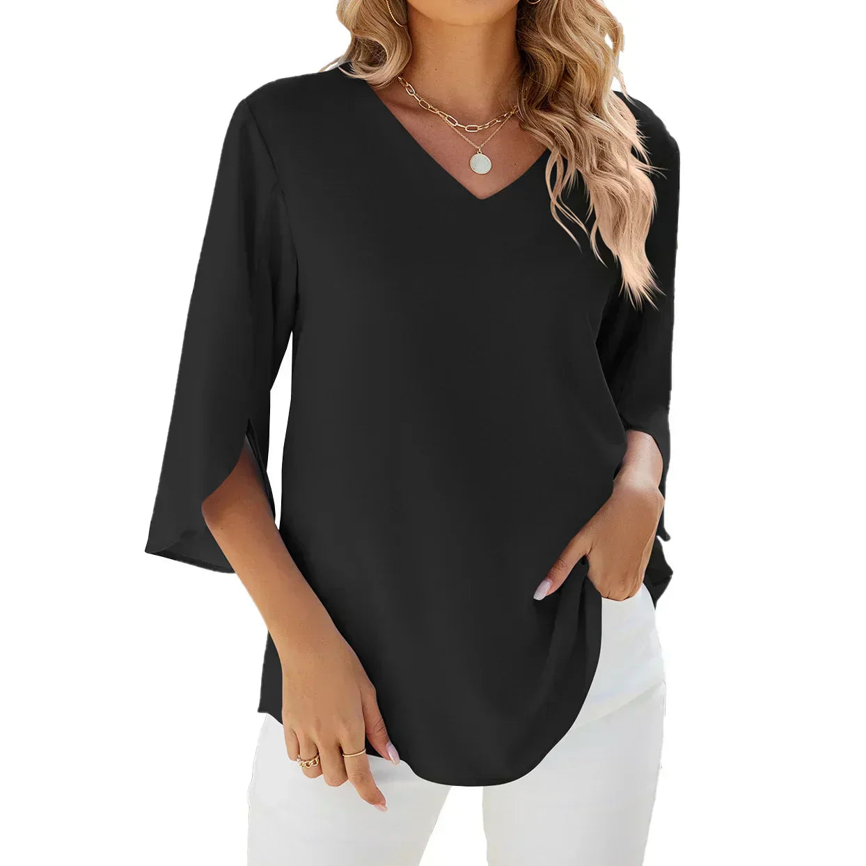 Belinda™ | Elegantná blúzka s V-výstrihom