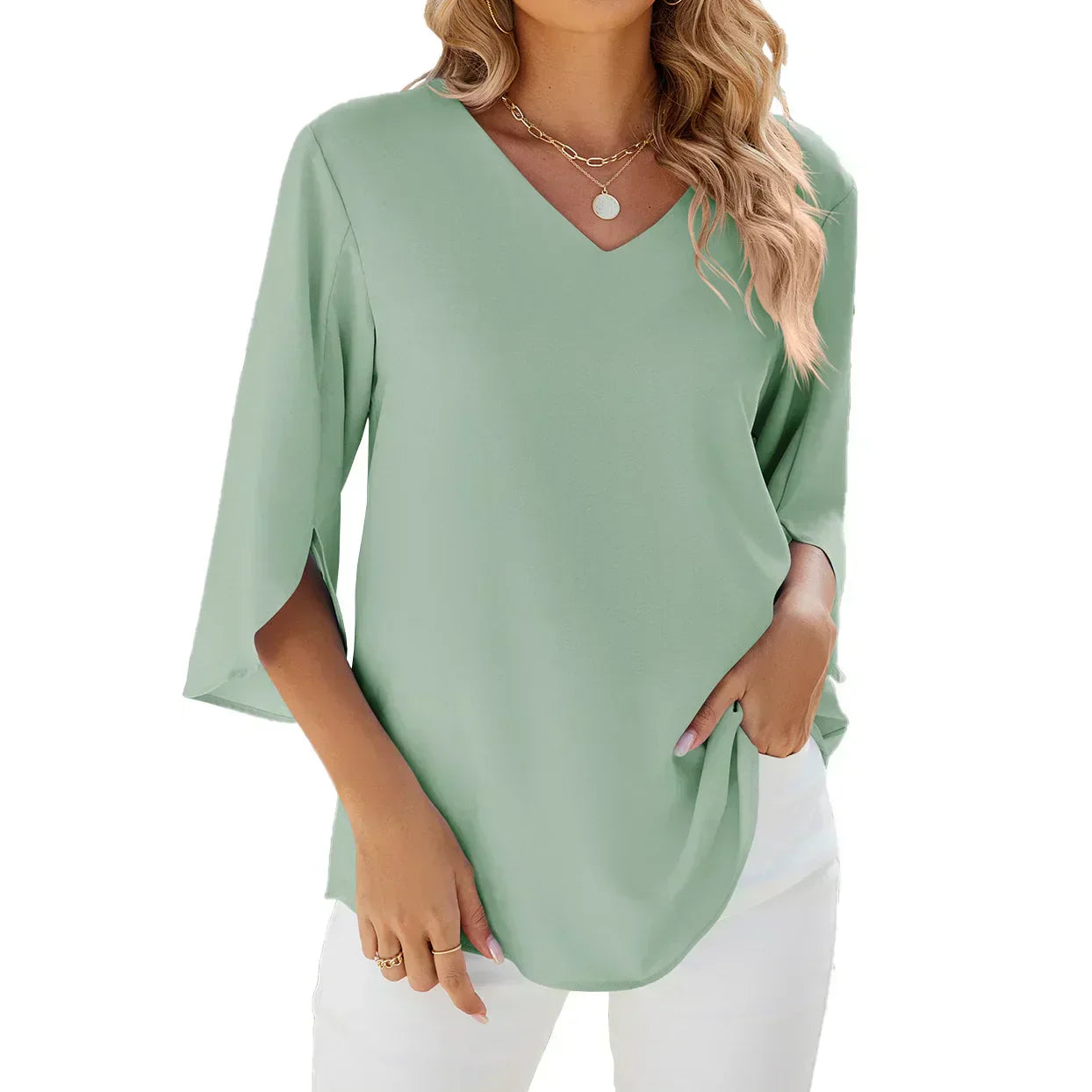 Belinda™ | Elegantná blúzka s V-výstrihom