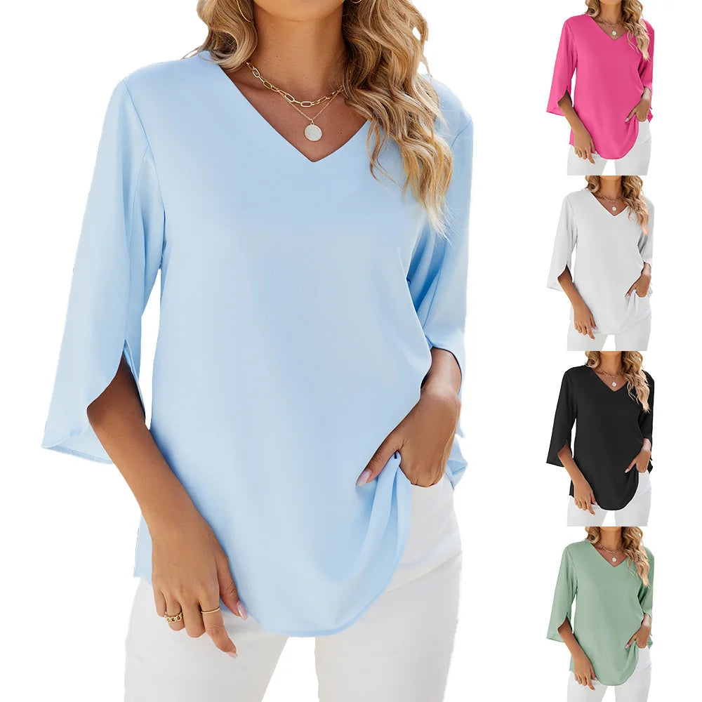 Belinda™ | Elegantná blúzka s V-výstrihom