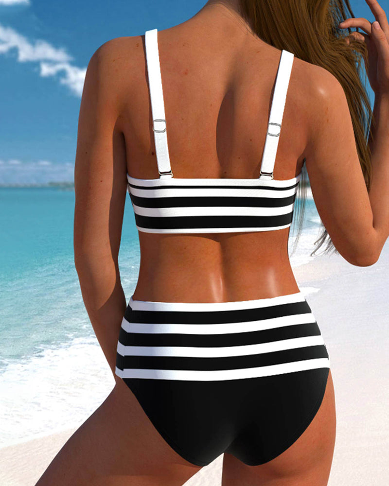 Silvia l Vysoké pásové bikiny s pruhmi